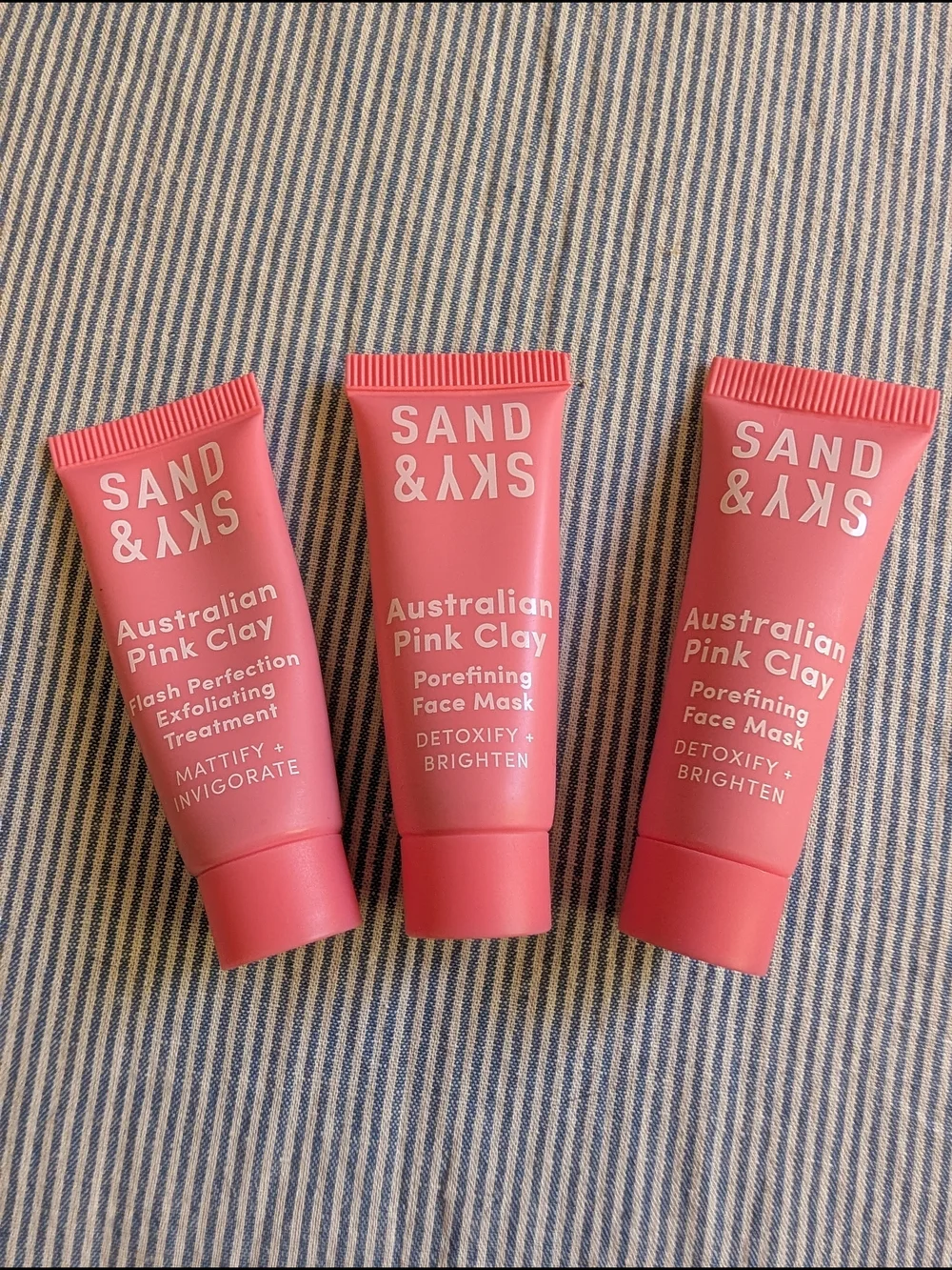 Sand & Sky Australian Pink Clay Porwfining Face Mask - Travel Size x3